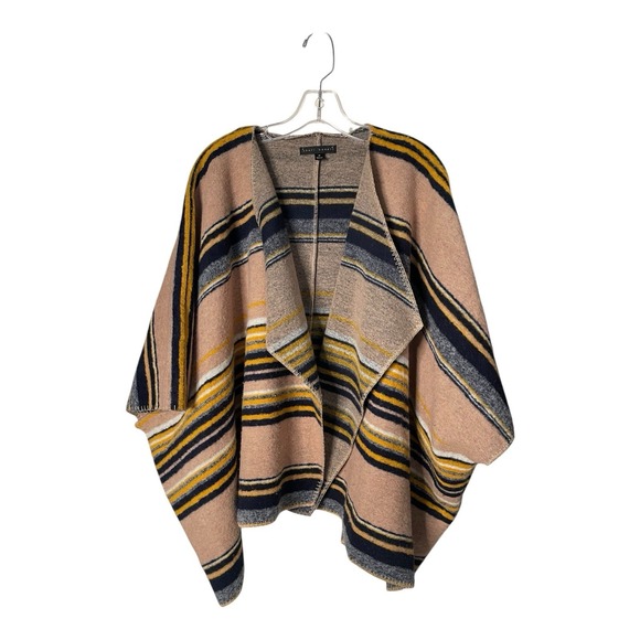 Anthropologie Sheri Bodell Striped Wool Huanako Poncho Boho Retail $198 - Picture 2 of 5